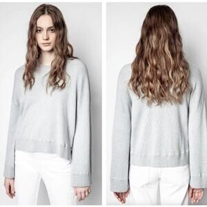 ZADIG & VOLTAIRE Livia Jumper Sweater Horizon Heathered Periwinkle {3E9}